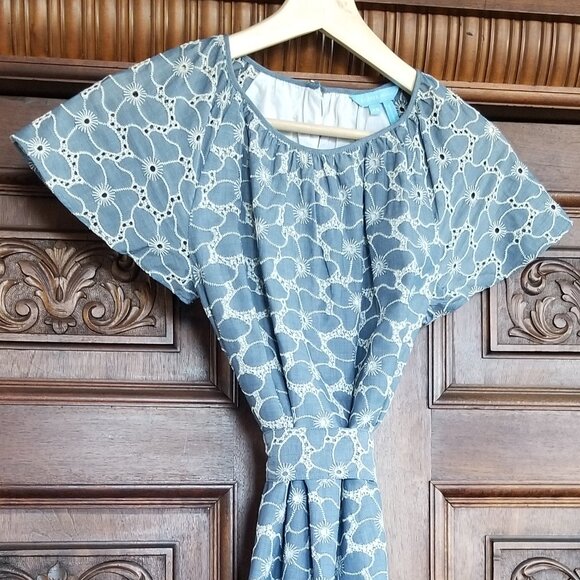 Embroidered Chambray Dress - Picture 4 of 8